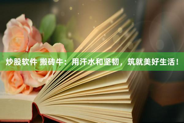 炒股软件 搬砖牛：用汗水和坚韧，筑就美好生活！