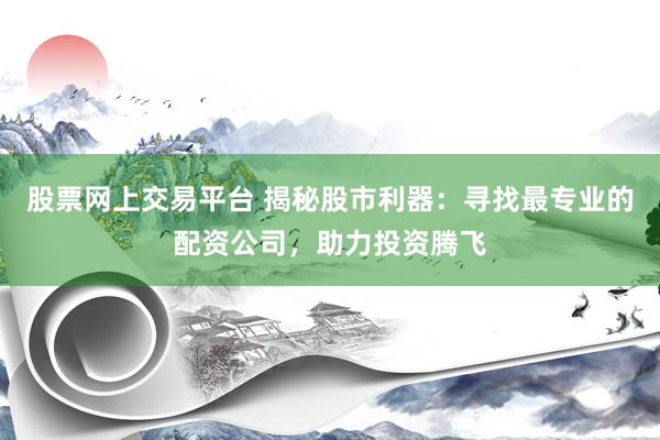 股票网上交易平台 揭秘股市利器：寻找最专业的配资公司，助力投资腾飞