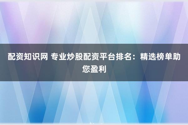 配资知识网 专业炒股配资平台排名：精选榜单助您盈利
