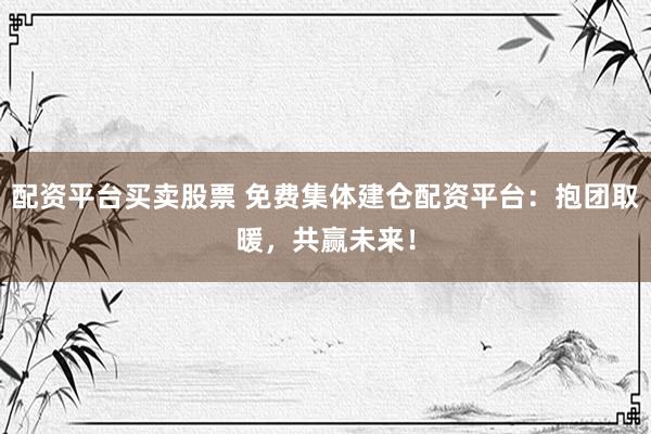 配资平台买卖股票 免费集体建仓配资平台：抱团取暖，共赢未来！