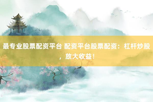 最专业股票配资平台 配资平台股票配资：杠杆炒股，放大收益！
