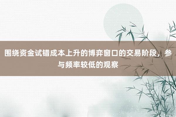 围绕资金试错成本上升的博弈窗口的交易阶段，参与频率较低的观察