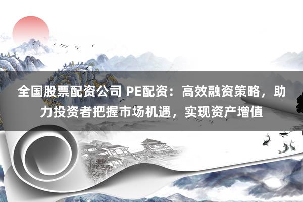 全国股票配资公司 PE配资：高效融资策略，助力投资者把握市场机遇，实现资产增值