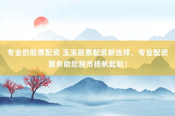 专业的股票配资 玉溪股票配资新选择，专业配资服务助您股市扬帆起航！
