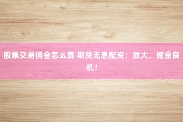 股票交易佣金怎么算 期货无息配资:放大,掘金良机!