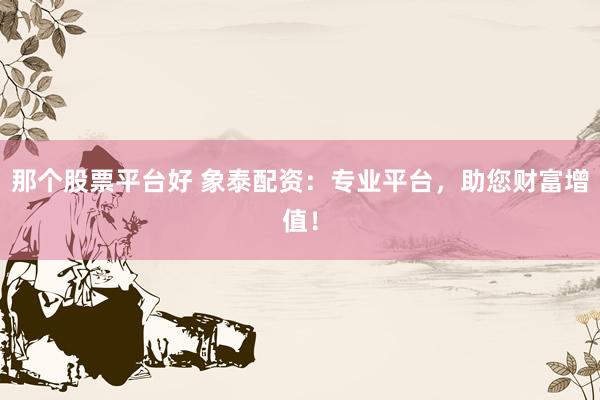 那个股票平台好 象泰配资：专业平台，助您财富增值！